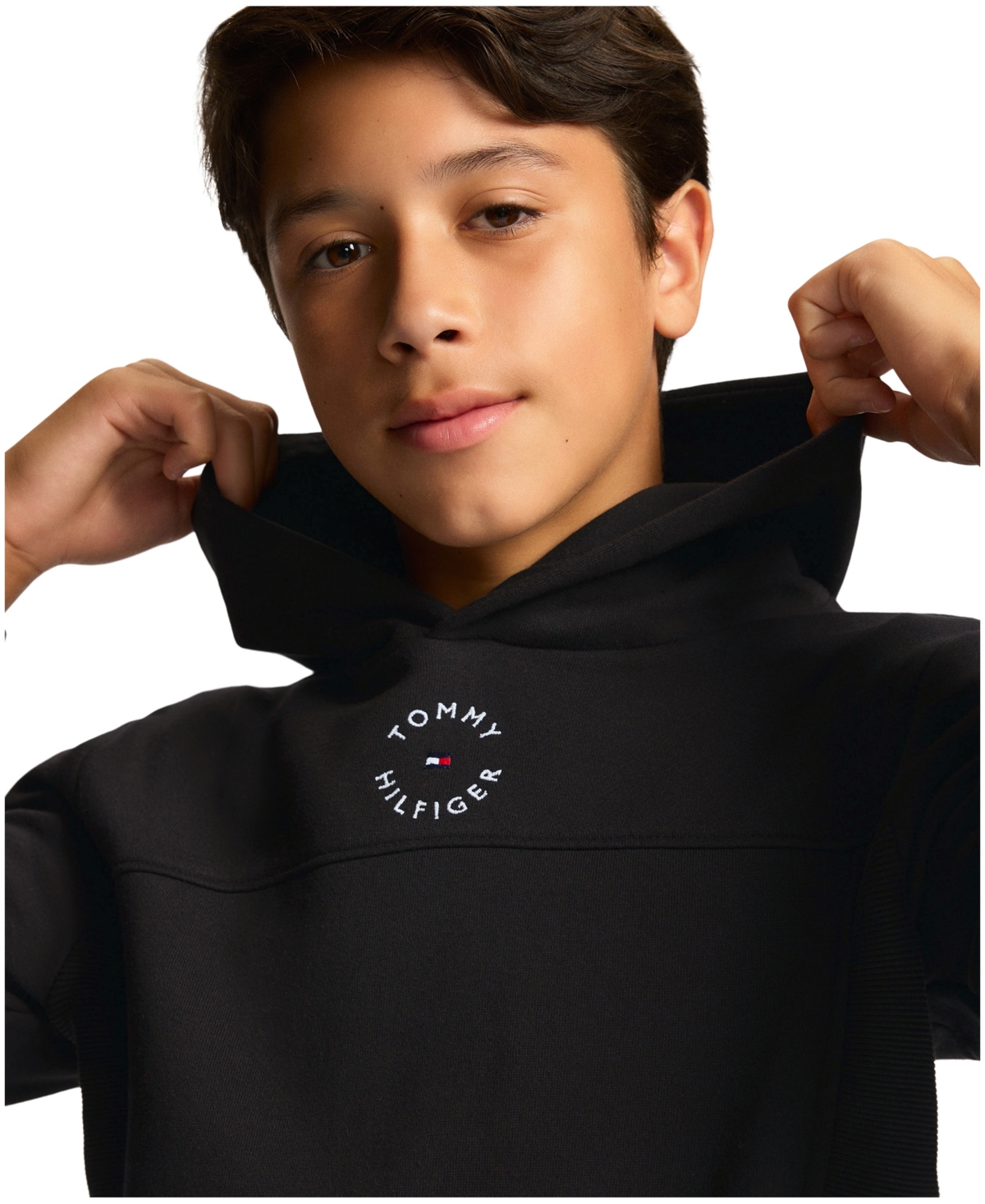 Tommy Hilfiger Big Boys Soft Essential Logo Embroidered Fleece Hoodie