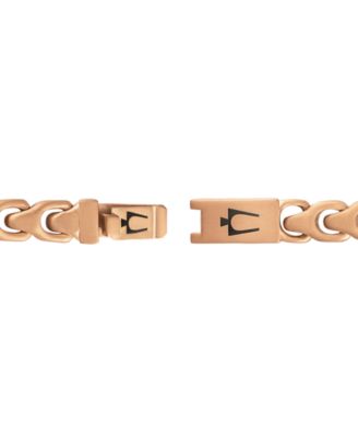 Men's Rose Gold-Tone Stainless Steel Link Bracelet