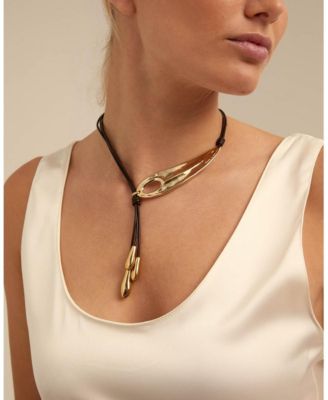 18K Gold and Silver Short Adjustable Latigo Necklaces