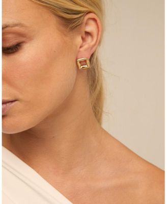 Metal Alloy Clasp Stud Earrings