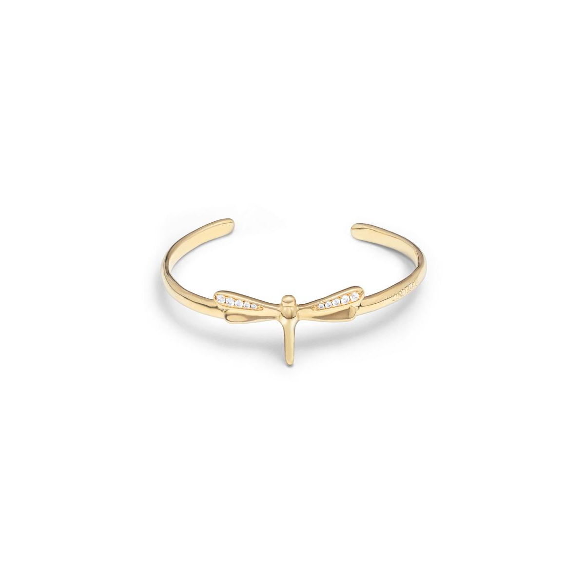 Unode50 Dragonfly Topaz Adjustable Bracelet In Gold