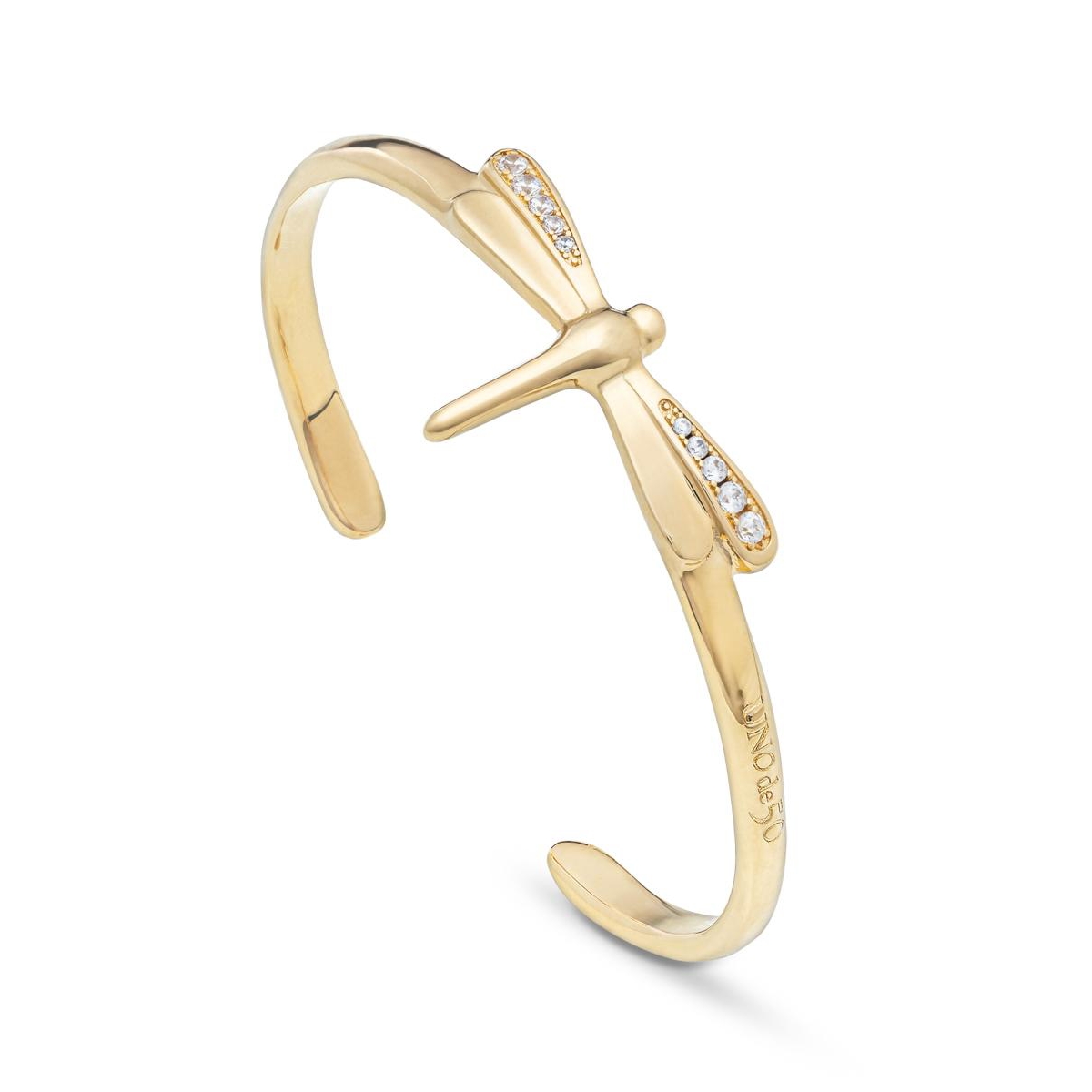 Unode50 Dragonfly Topaz Adjustable Bracelet In Gold