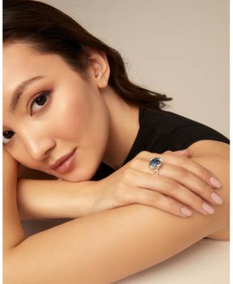 Medium Faceted Crystal Metal Alloy Ring
