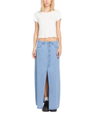 Volcom - Juniors' Chill Trap Cotton Denim Skirt