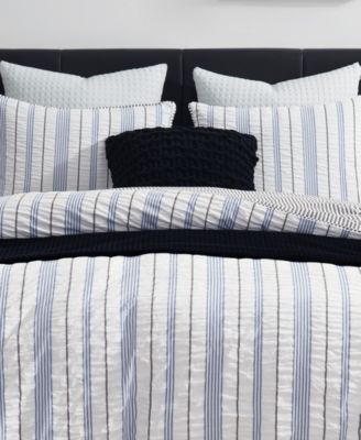Seersucker Stripe 3 Piece Comforter Set, King