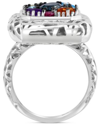 EFFY&reg; Multi-Gemstone Cluster Ring (2-1/3 ct. t.w.) in Sterling Silver
