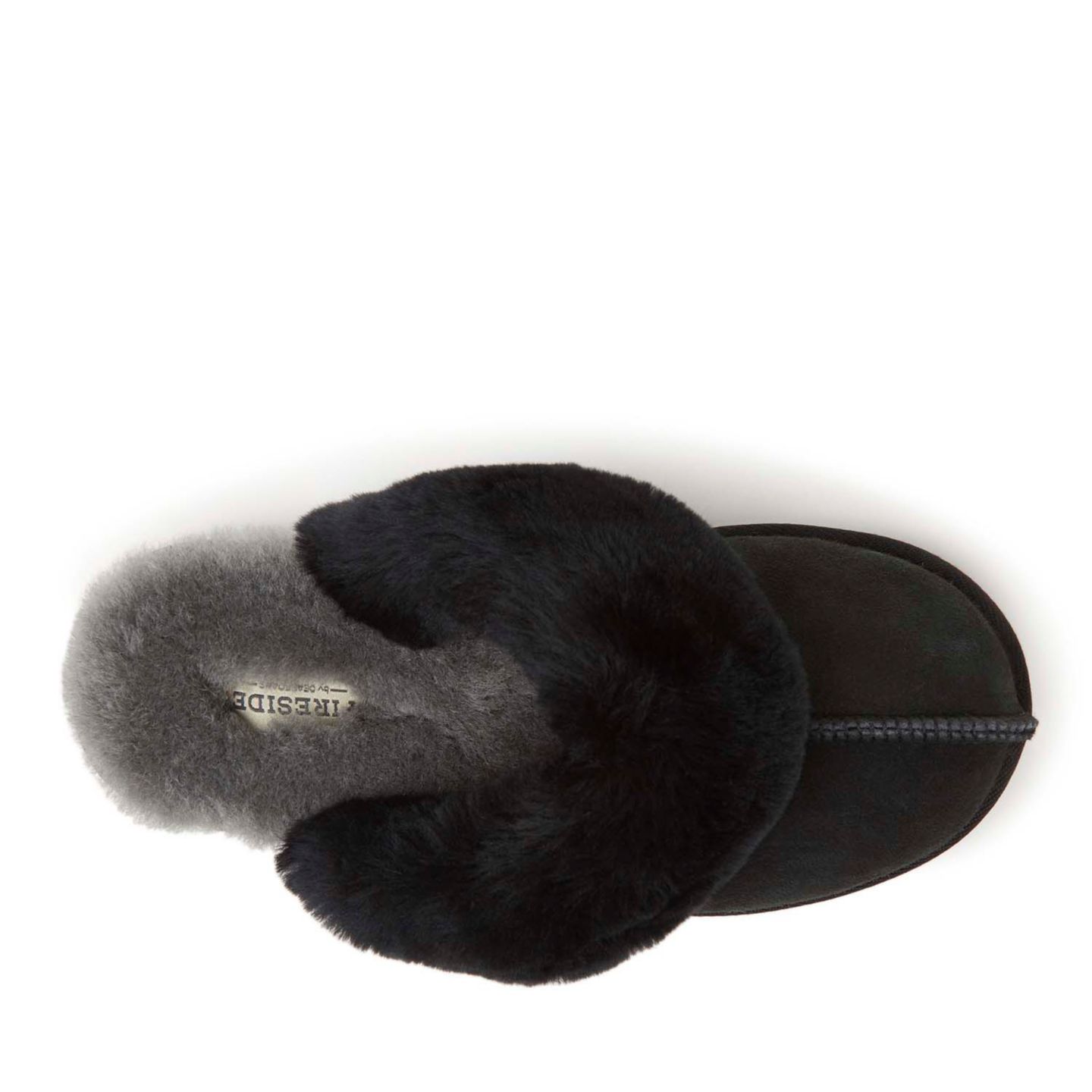 Женские тапочки Fireside by Dearfoams Sydney Genuine Shearling Scuff Slipper, цвет: Чёрный — фото 5