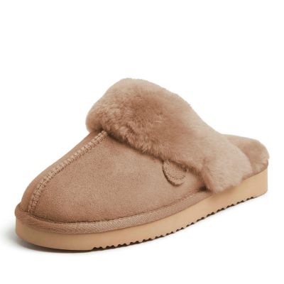 Dearfoams Women's Fireside By Sydney Genuine Shearling Scuff Slipper