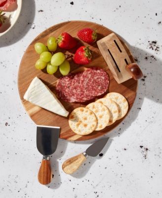 5-Piece Acacia Round Serving Board Set