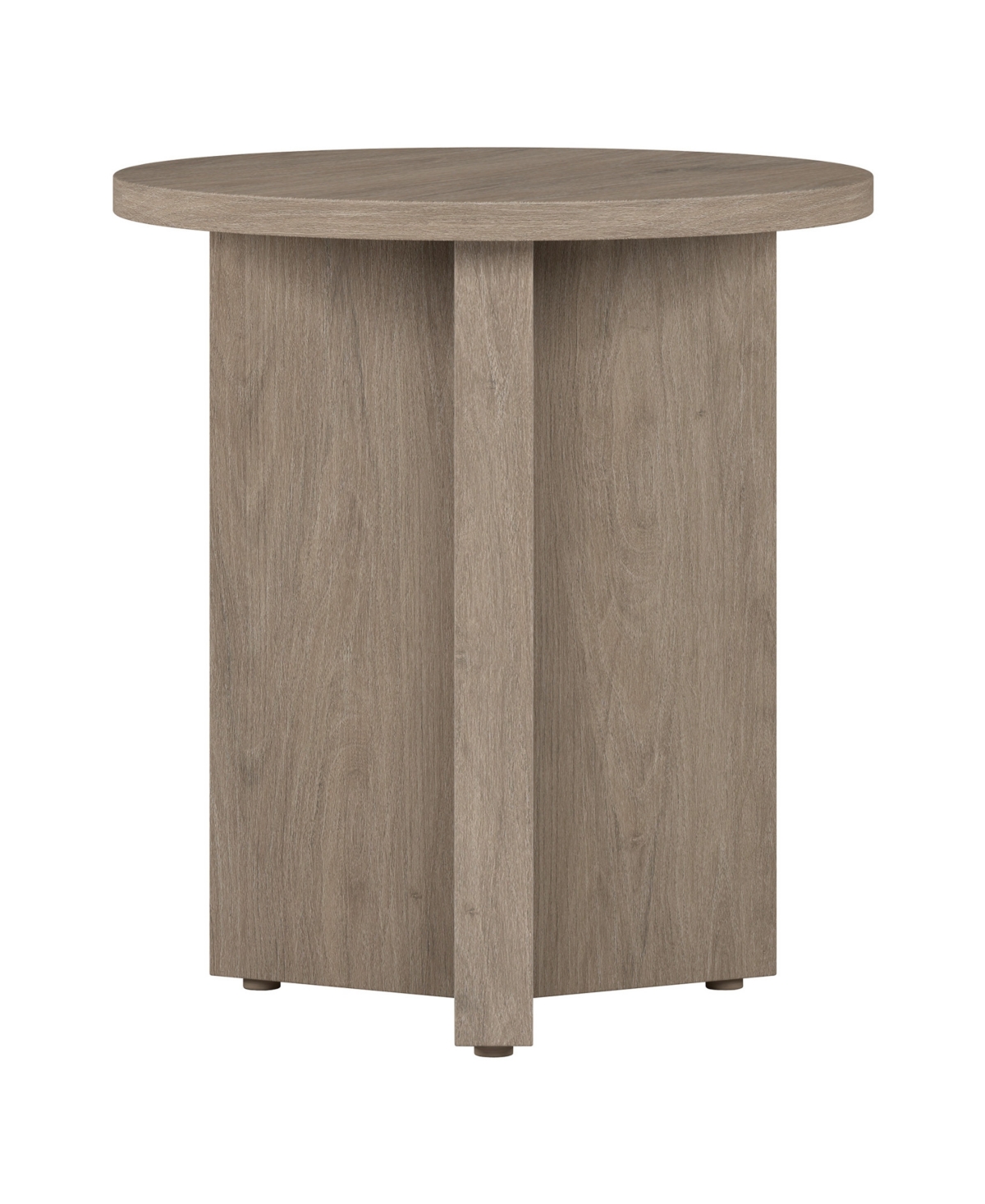 Hudson & Canal 20" Anders Wide Round Side Table In Antiqued Gray Oak