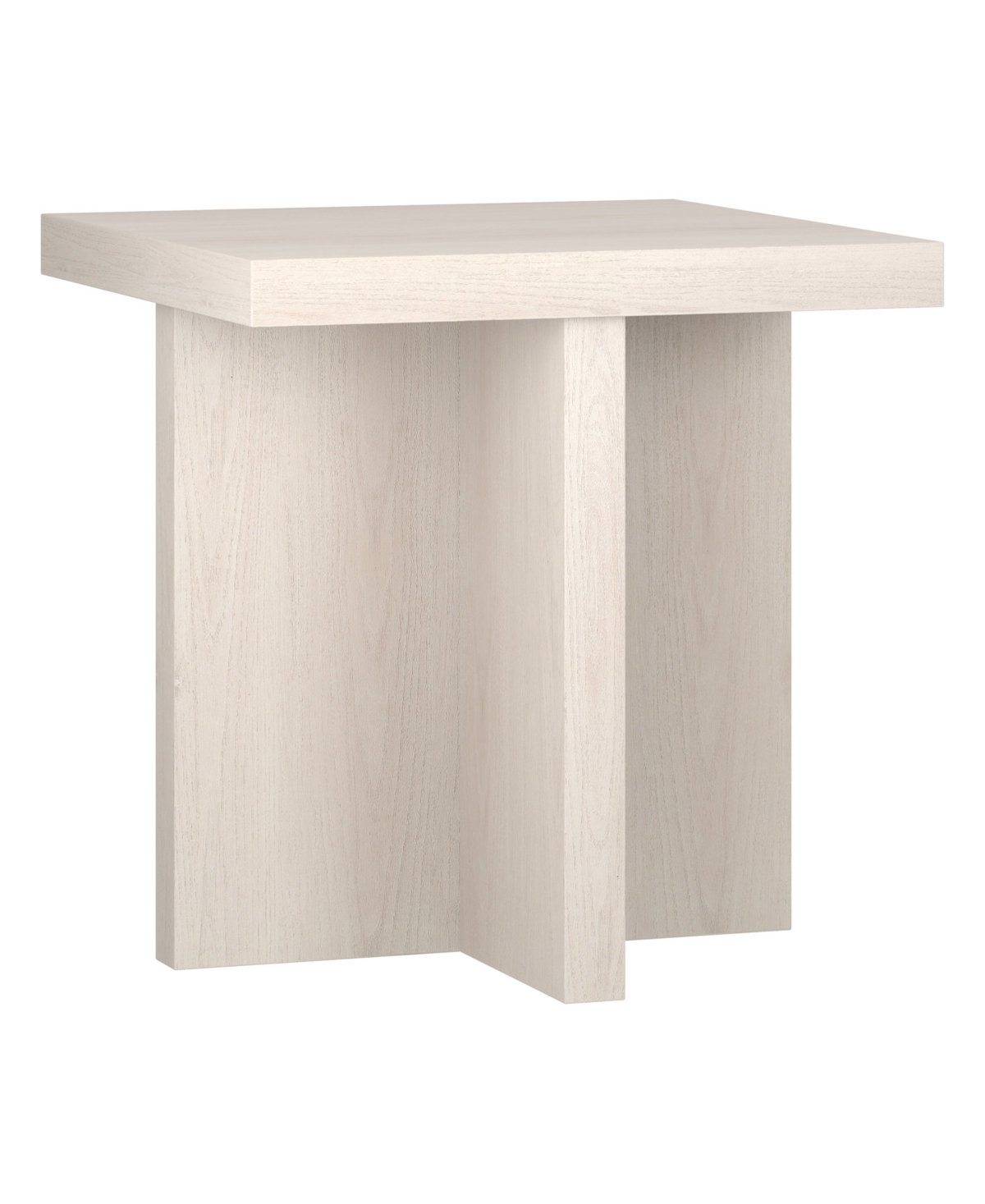 Hudson & Canal 22" Elna Wide Square Side Table In Alder White