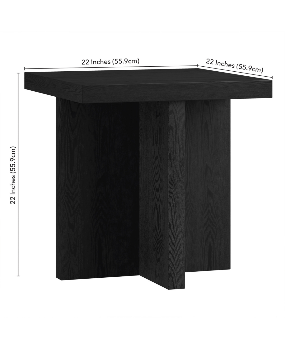 HUDSON & CANAL 22" ELNA WIDE SQUARE SIDE TABLE 