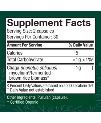 Chaga Capsules - Immune System Support Supplement - Chaga Mushroom Capsules for Antioxidant Activity Support - Dietary Mushroom Supplement