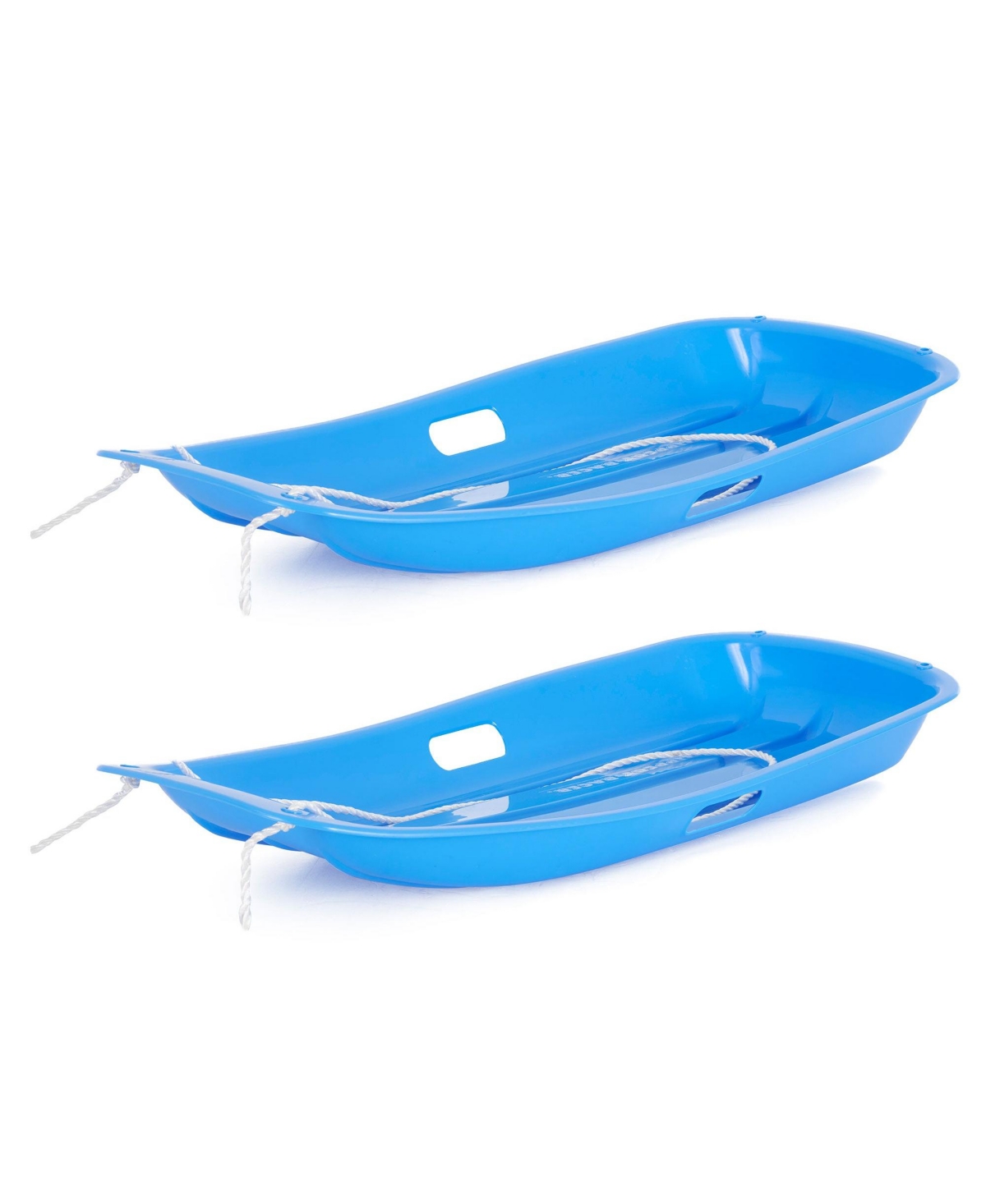 Slippery Racer Downhill Sprinter Kids Plastic Toboggan Snow Sled, Blue (2 Pack