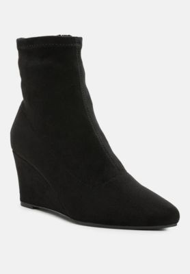 Womens Yara Microfiber Wedge Sock Boots
