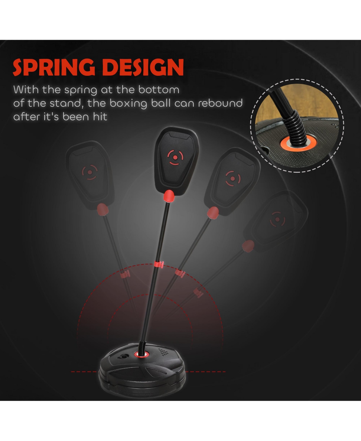 Qaba Kids Punching Bag with Stand & Boxing Gloves for Boys & Girls,- Black