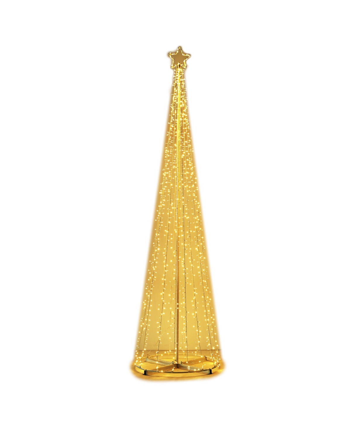 Yescom Vast-Starry 12Ft Solar Christmas Cone Tree Light 1120 Led Light 8 Function Outdoor Holiday Decor- Warm white