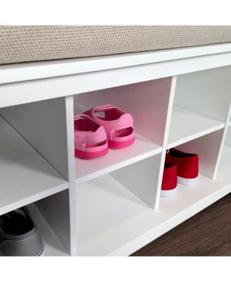 Solid Wood 10 Bin Shoe Storage Bench