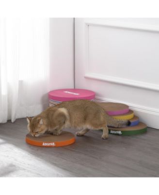 Kate 12" Modern Patterned Cardboard Reversible Cat Scratcher Pad In Box with Catnip