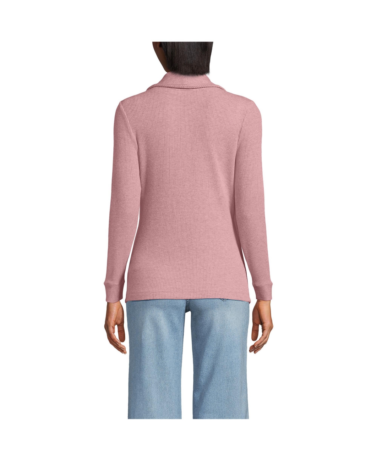 Lands' End Women's Long Sleeve Brushed Rib Wrap Top