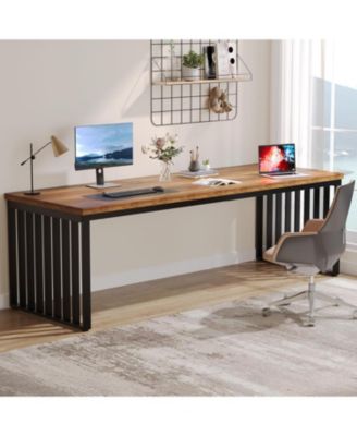 78.74" Extra Long Computer Desk 2 Person Desk with Heavy Duty Metal Frame, Double Workstation Study Desk for Home Office