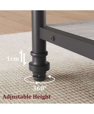 1-Piece MDF & Metal Frame 47-Inch Round Table with 2-Tier Storage Shelves and Roman Legs Dining Table