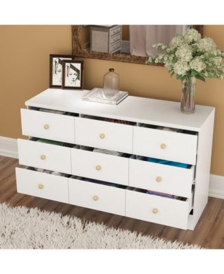 1 PC wood  Elegant Dresser With 9 Drawers - Dresser