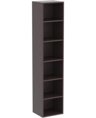 70.9 Inch Tall Narrow Bookcase with Storage, 6 Tier Cube Display Shelves for Home Office