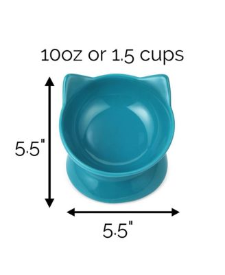 Set of two Oscar Collection Tilted Rasied Cat Dishes