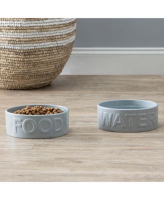 Set of two Classic Collection ceramic food and water pet bowls