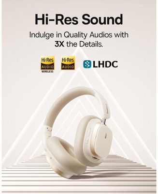 Wireless Headphones Noise Cancelling Over-Ear Bluetooth Headphones H1s, White