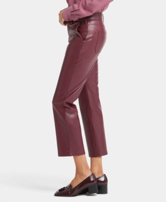 Women's Faux Leather Straight Ankle Pants
