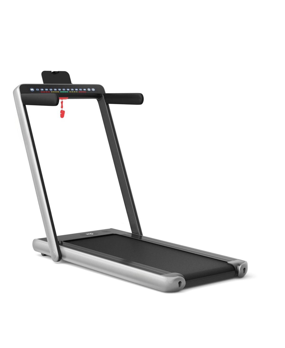 2-in-1 Electric Motorized Health and Fitness Folding Treadmill with Dual Display-Silver - Grey