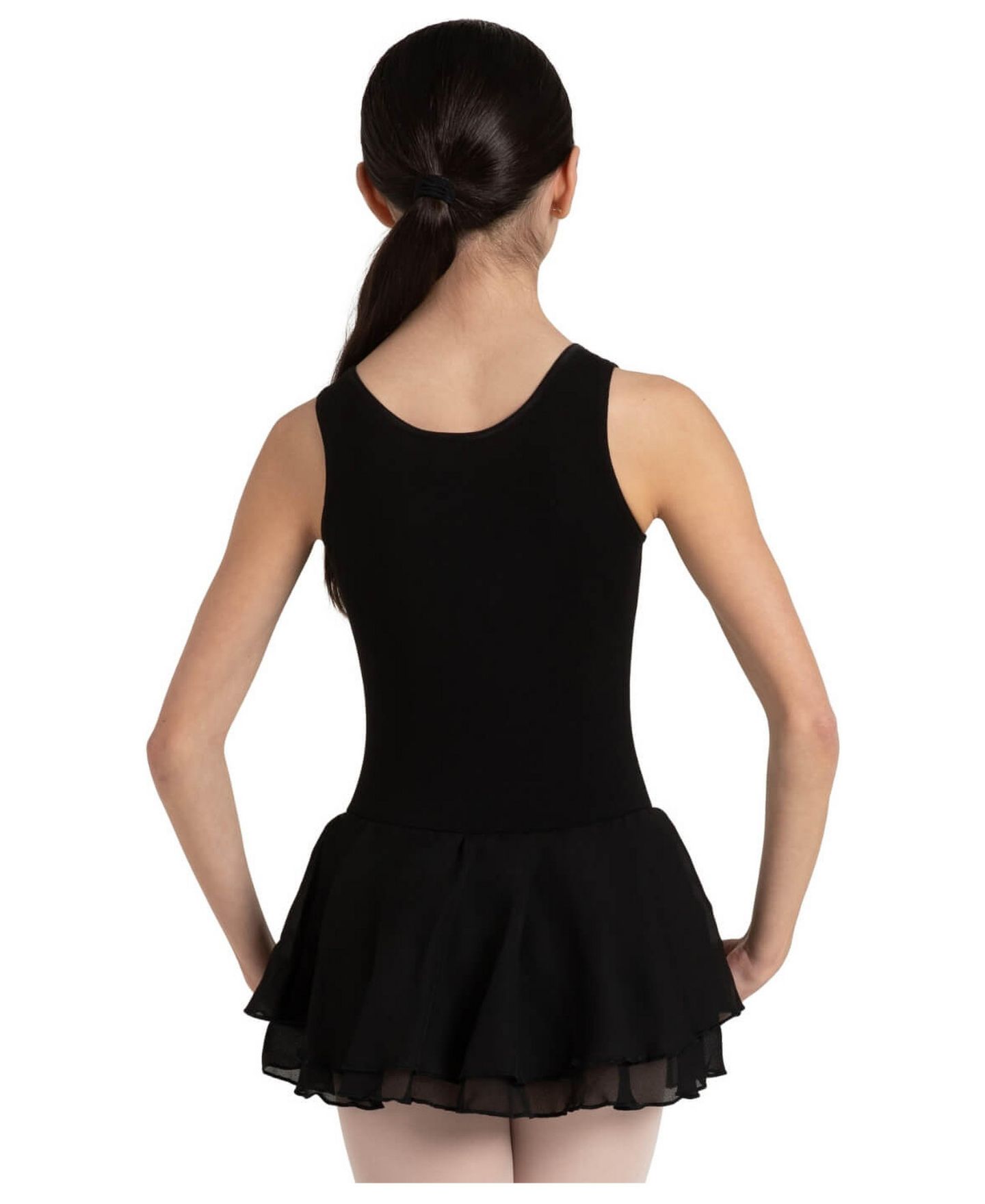 Детское платье Capezio Double Layer Skirt Tank Dress - Girls, цвет: Чёрный — фото 3