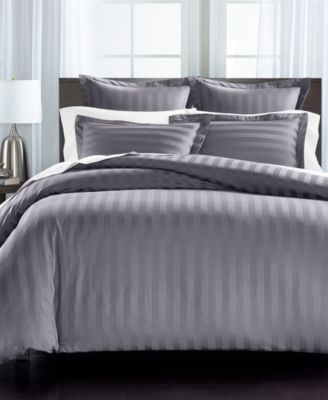 CLOSEOUT! 1.5" Stripe 550 Thread Count 100% Cotton 2-Pc. Duvet Cover Set, Twin, Exclusively at Macy’s