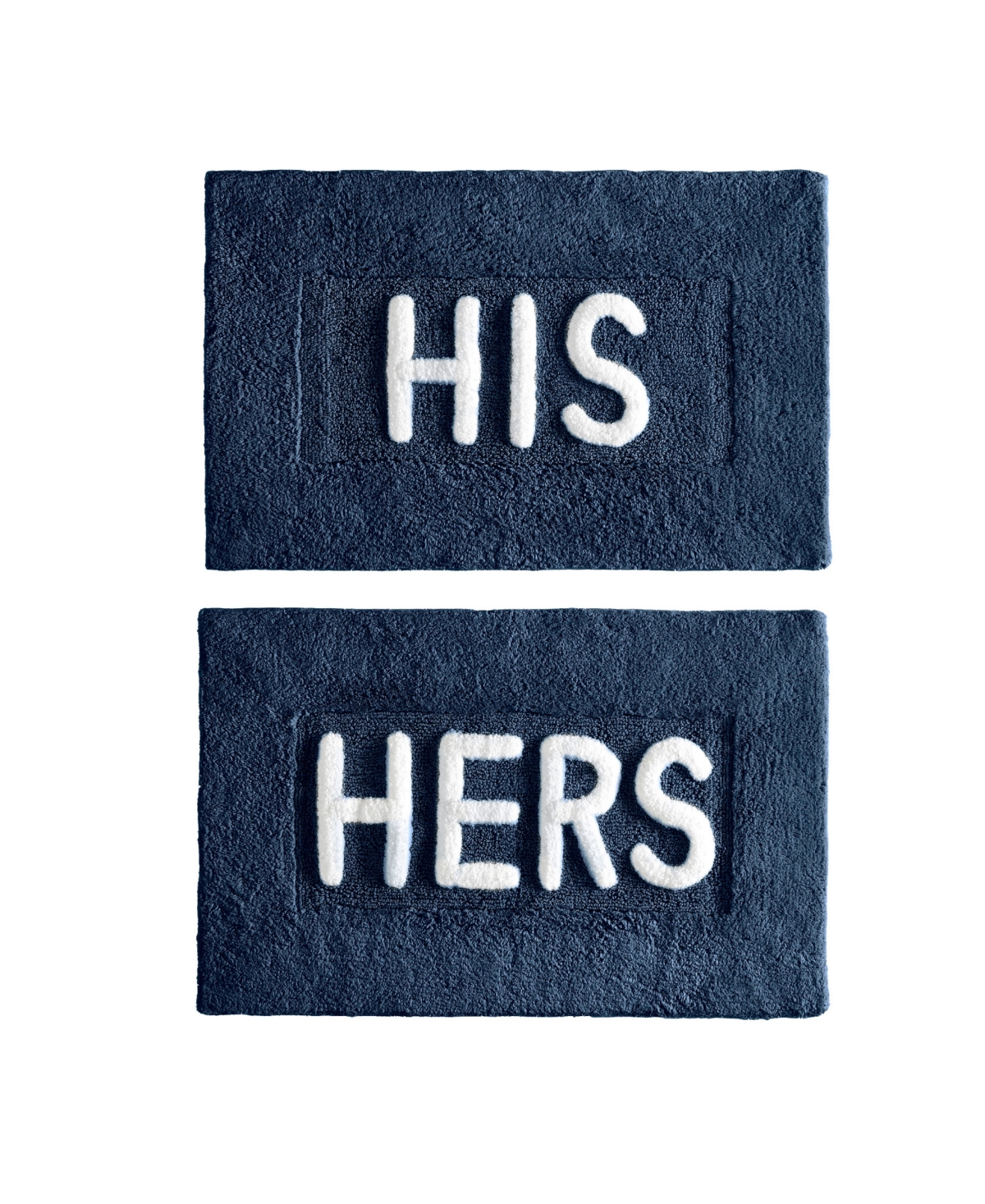 Shop Jean Pierre His & Hers Cotton 2-piece Bath Rug Set In Navy