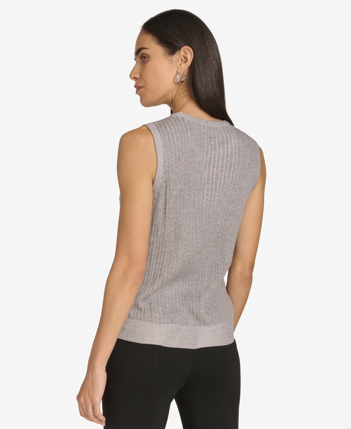 Calvin Klein Women's Ribbed Sweater-Knit Sleeveless Top -cream