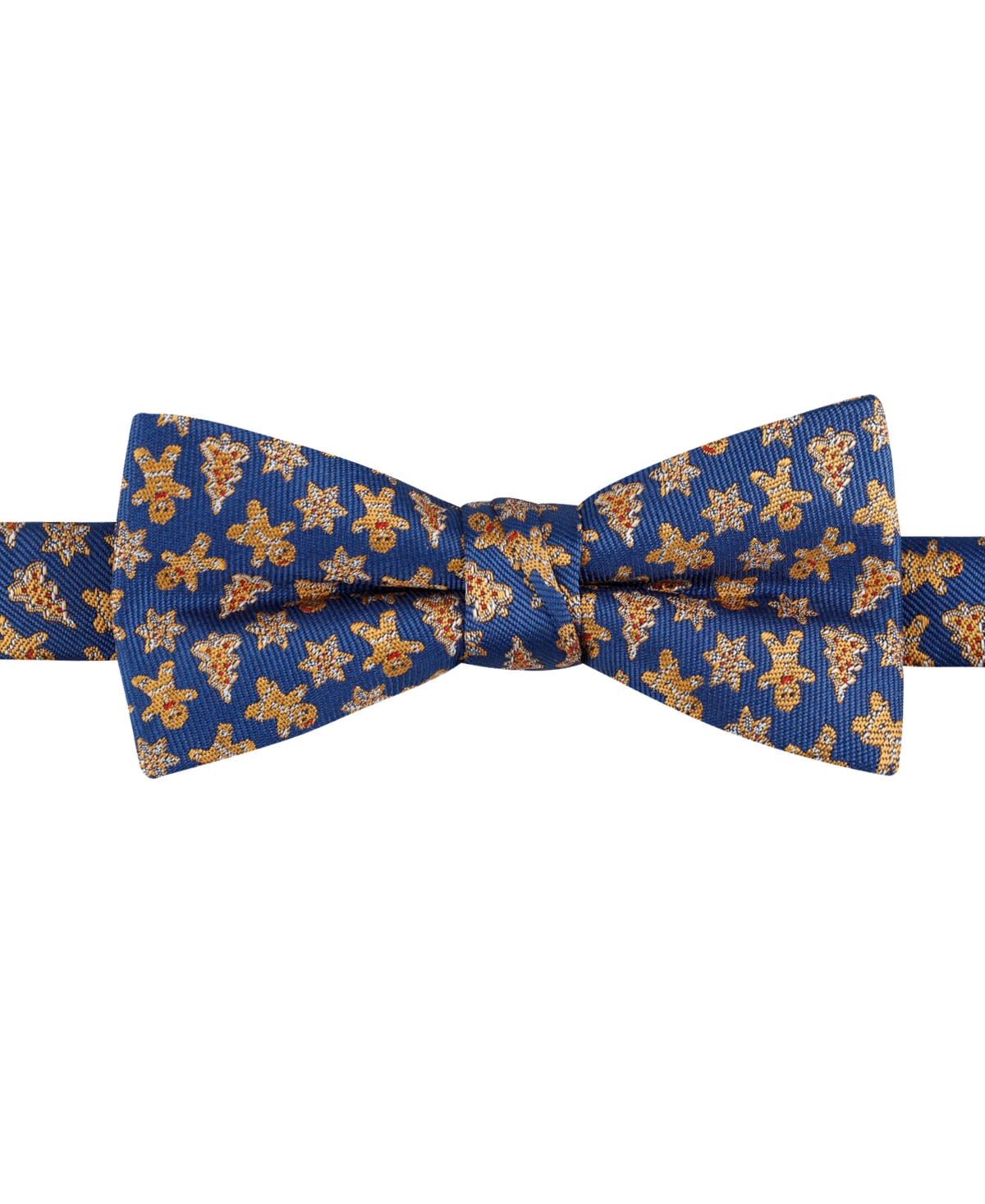 Tommy Hilfiger Boys Holiday Gingerbread Pre-tied Bow Tie In Navy,taupe