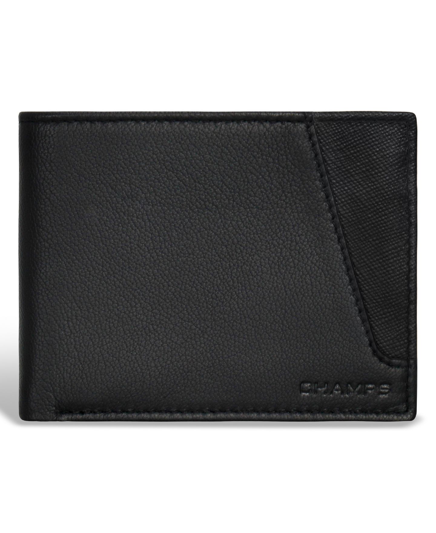 Мужской кошелёк CHAMPS Iconic Collection Leather Bi-Fold Wallet, цвет: Чёрный — фото 1