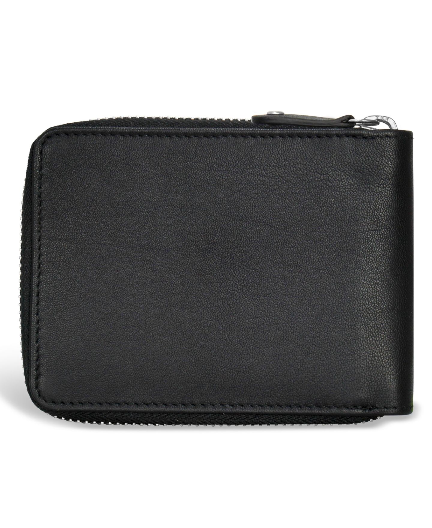 Мужской кошелёк CHAMPS Iconic Collection Leather Zip Around Wallet, цвет: Чёрный / Слоновая кость — фото 7