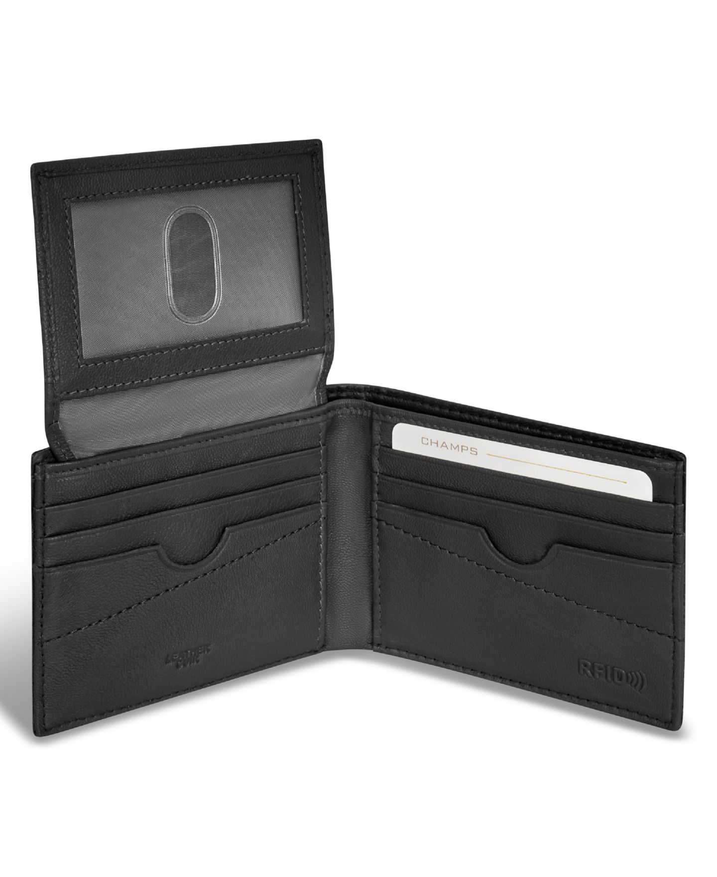 Мужской кошелёк CHAMPS Camo Collection Leather Top Wing Wallet, цвет: Чёрный — фото 3