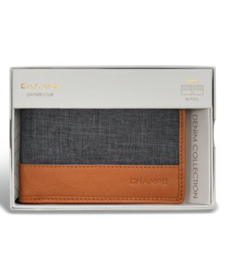 Men's Denim Collection Leather Bi-Fold Wallet