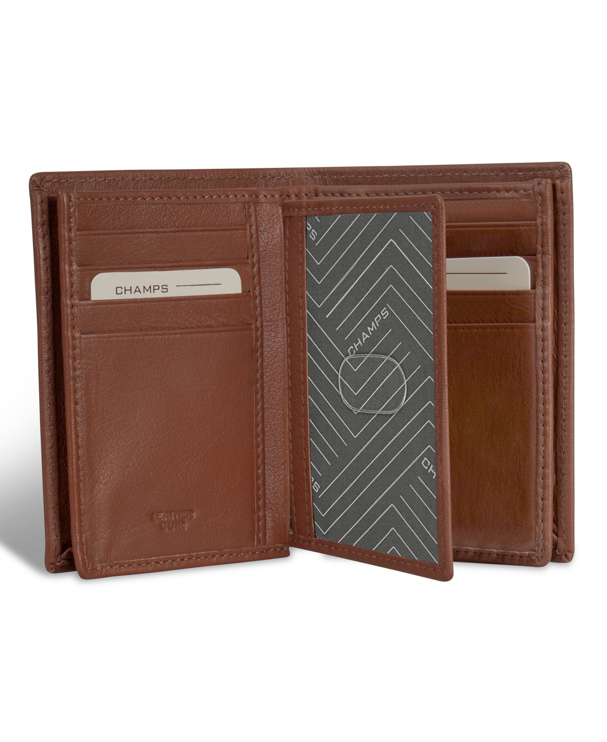 CHAMPS MEN'S ONYX COLLECTION LEATHER VERTICAL WALLET 