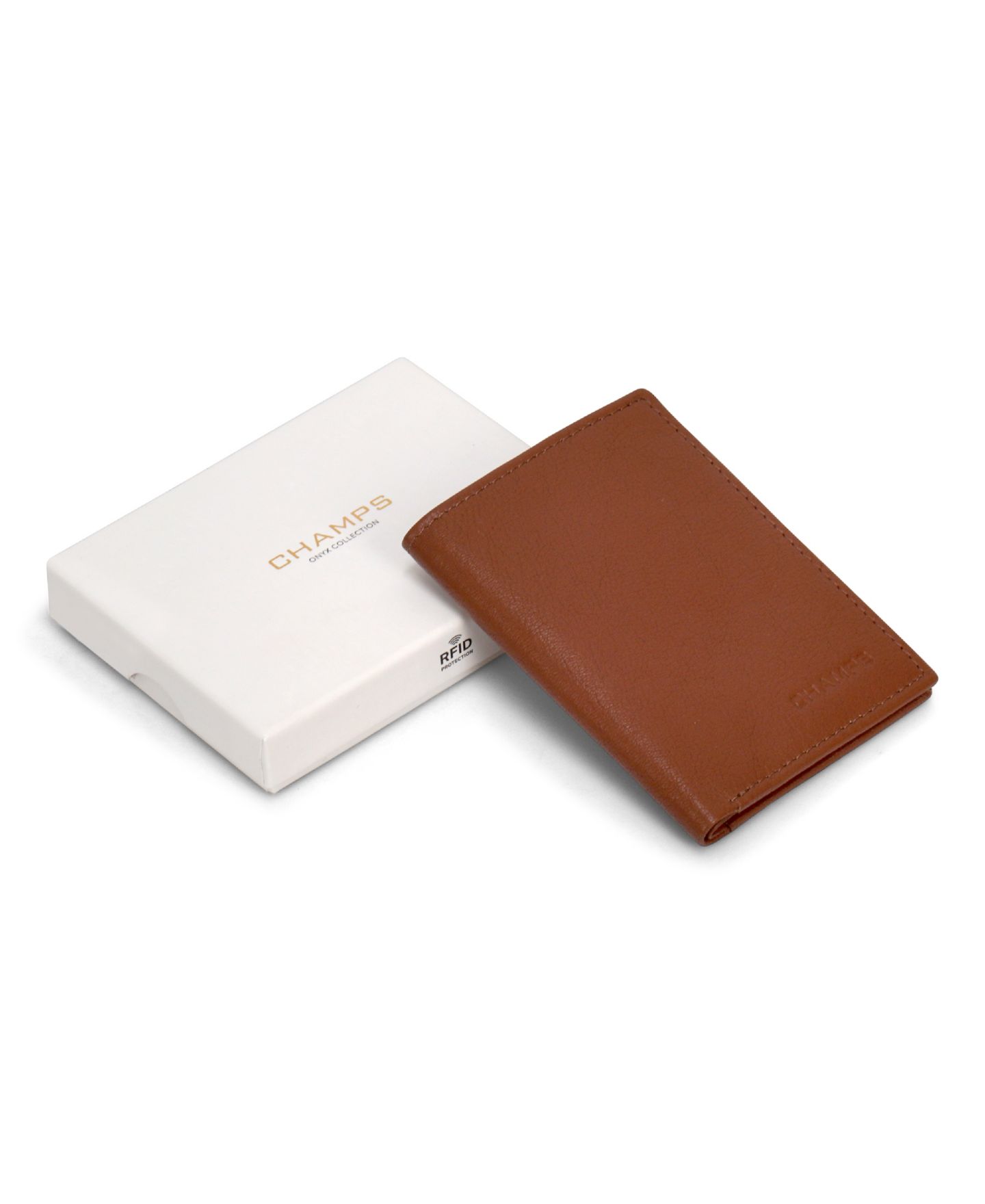 Мужской кошелёк CHAMPS Onyx Collection Leather Vertical Slim Wallet, цвет: Чёрный — фото 8