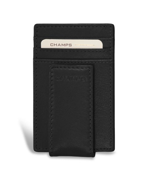 CHAMPS Men's Onyx Collection Leather Mag Card Case