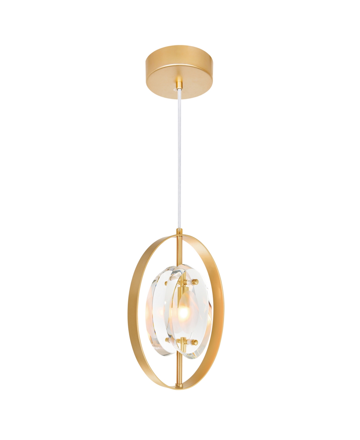 Shop Cwi Lighting 98" Metal Iris 1 Light Mini Pendant In Sun Gold