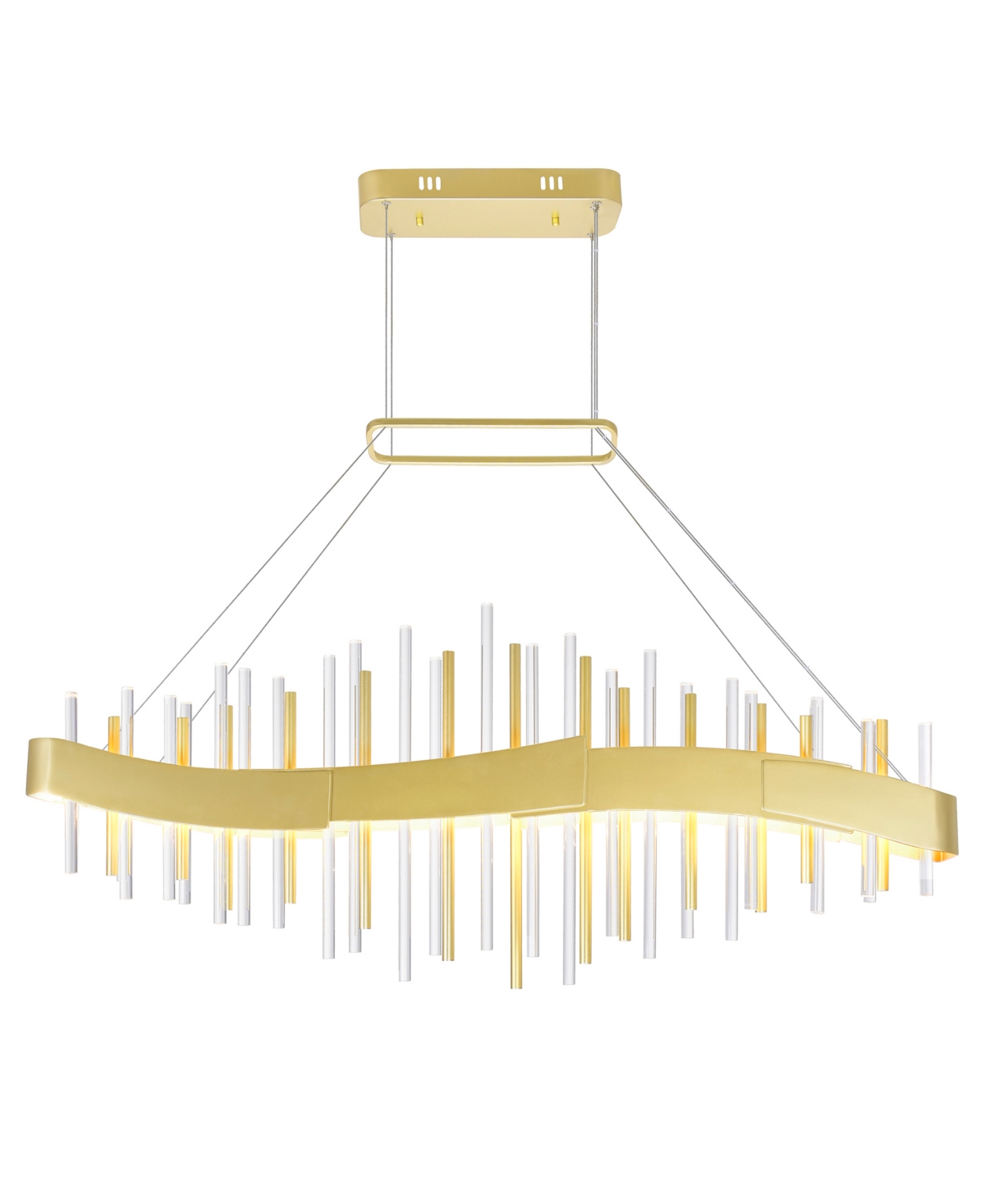 Shop Cwi Lighting 18" Metal Millipede Led Chandelier In Satin Gold