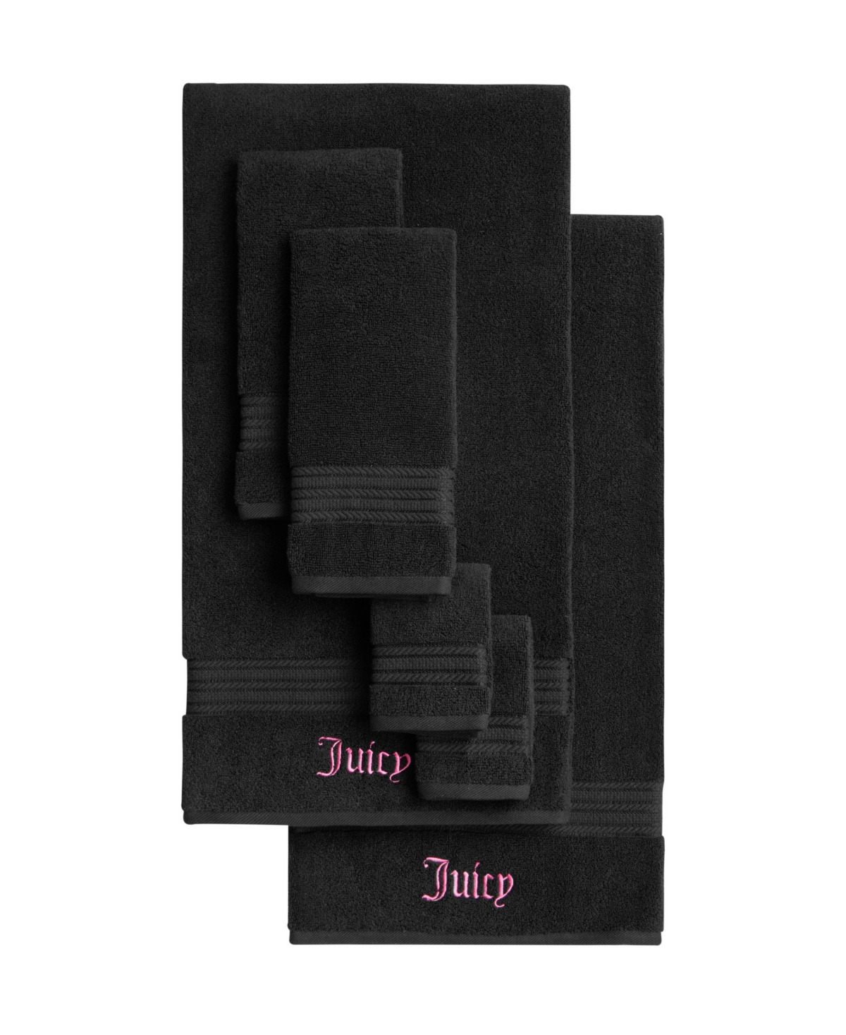 Juicy Couture Alyssa Cotton 6-pc. Bath Towel Set In Black
