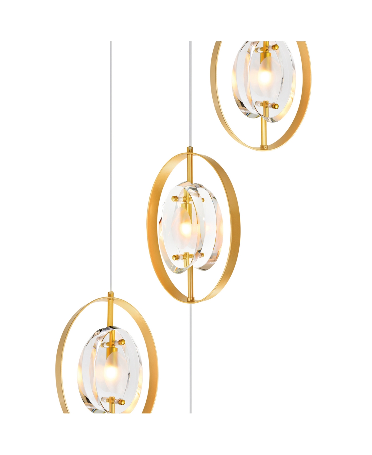 Shop Cwi Lighting 98" Metal Iris 9 Light Pendant In Sun Gold