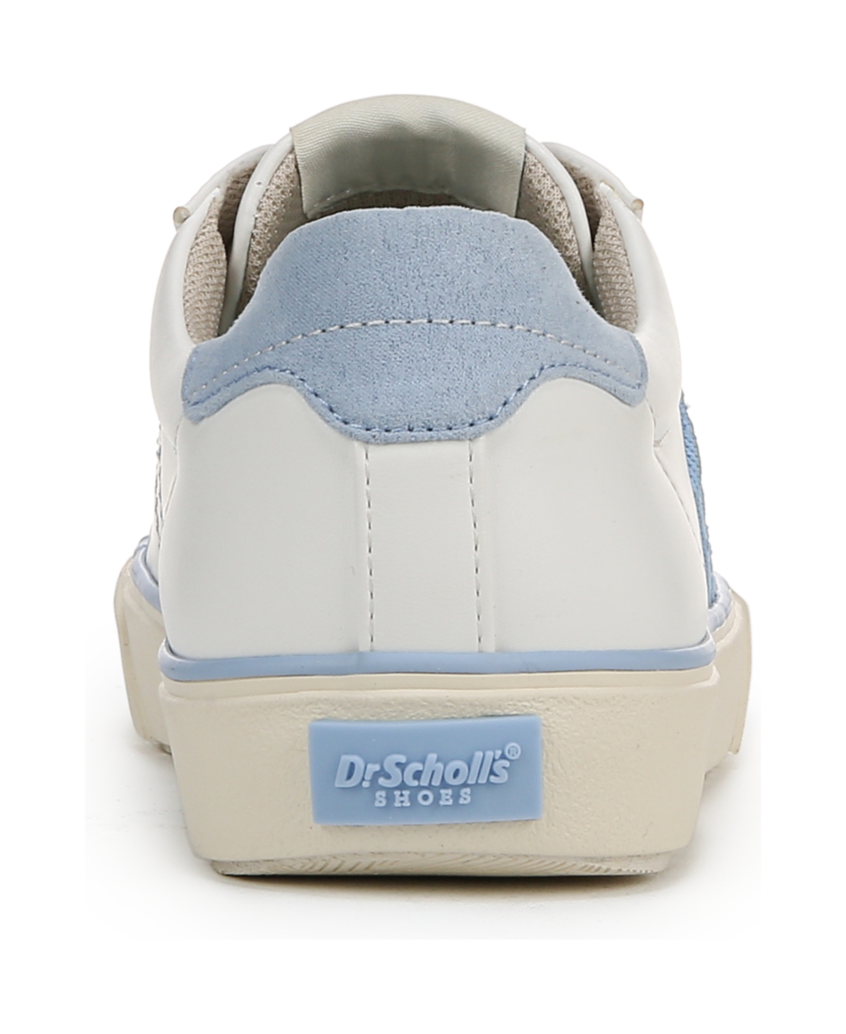 Shop Dr. Scholl's Women's Offline Lace Up Sneakers In White Blue Faux Leather